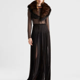 Long silk chiffon dress