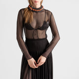 Long silk chiffon dress