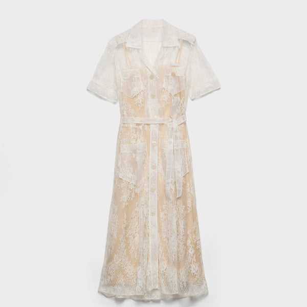 Lace shirt dress