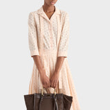 Eyelet lace shirt dress