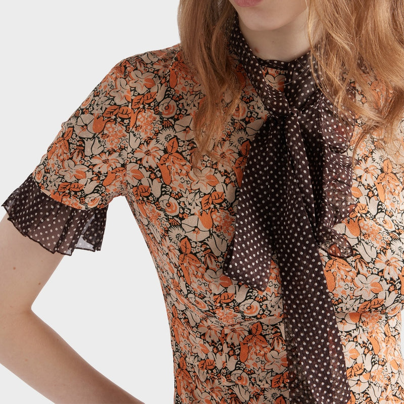 Printed georgette dress