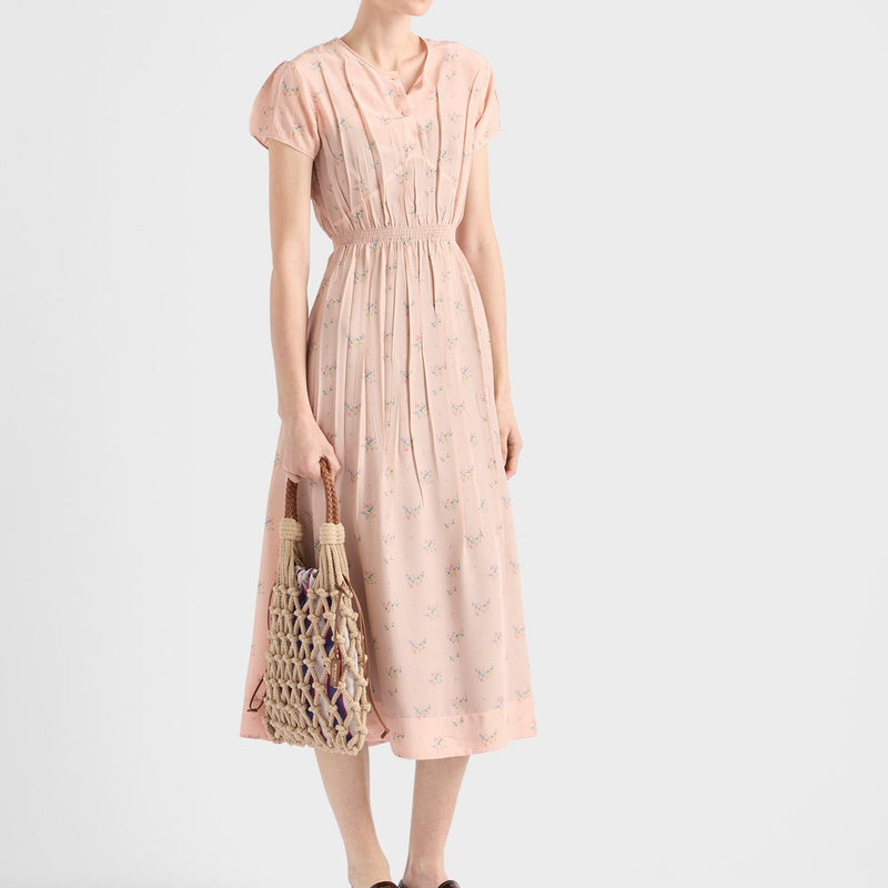 Floral print pongé dress