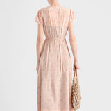 Floral print pongé dress