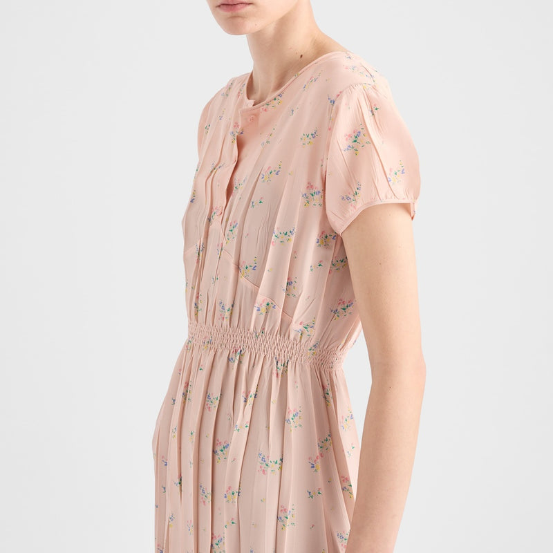 Floral print pongé dress