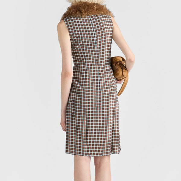Checked georgette dress