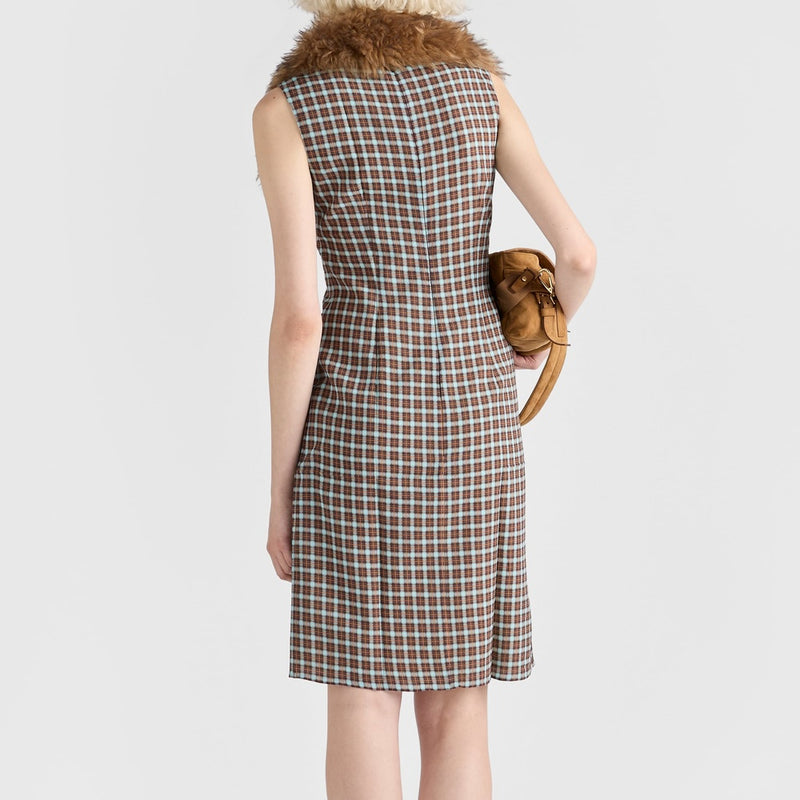 Checked georgette dress