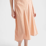 Embroidered vintage-look habutai silk dress