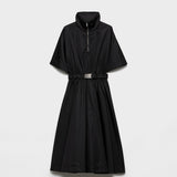 Short-sleeved Re-Nylon midi-dress