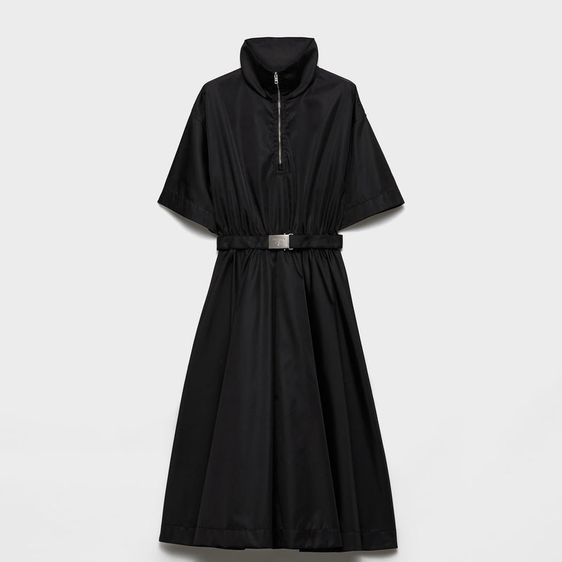 Short-sleeved Re-Nylon midi-dress