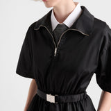 Short-sleeved Re-Nylon midi-dress