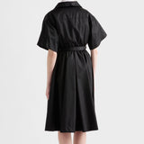 Short-sleeved Re-Nylon midi-dress