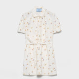 Floral print poplin mini-dress