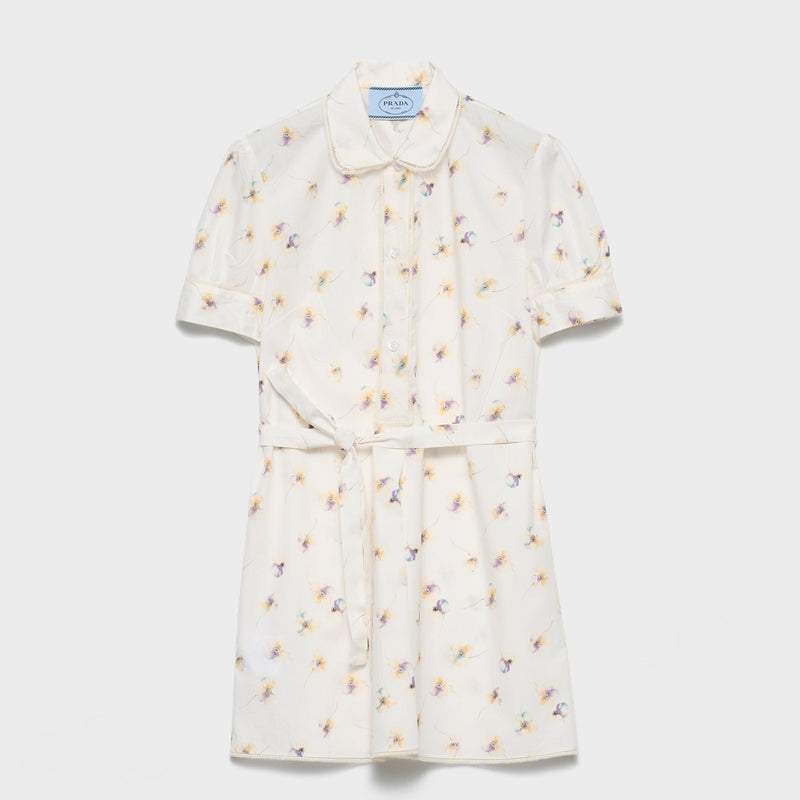 Floral print poplin mini-dress