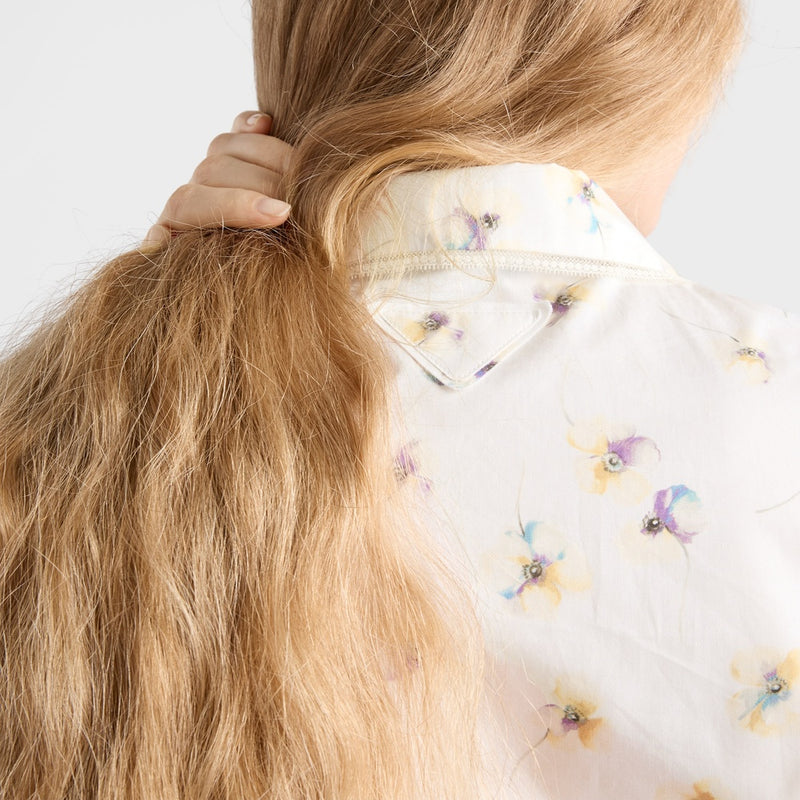 Floral print poplin mini-dress