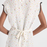 Floral print pongé dress