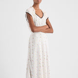 Floral print pongé dress