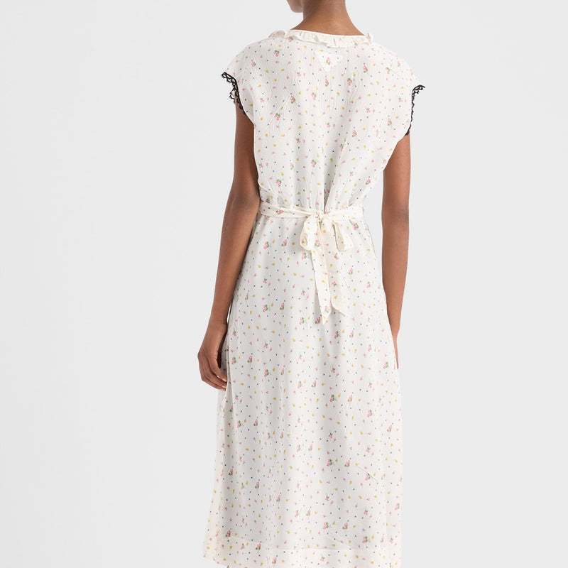 Floral print pongé dress