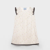 Floral print cotton batiste mini-dress