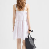 Embroidered vintage-look fabric mini-dress