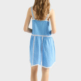 Eyelet lace mini-dress