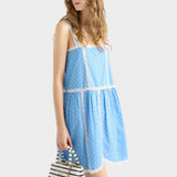 Eyelet lace mini-dress