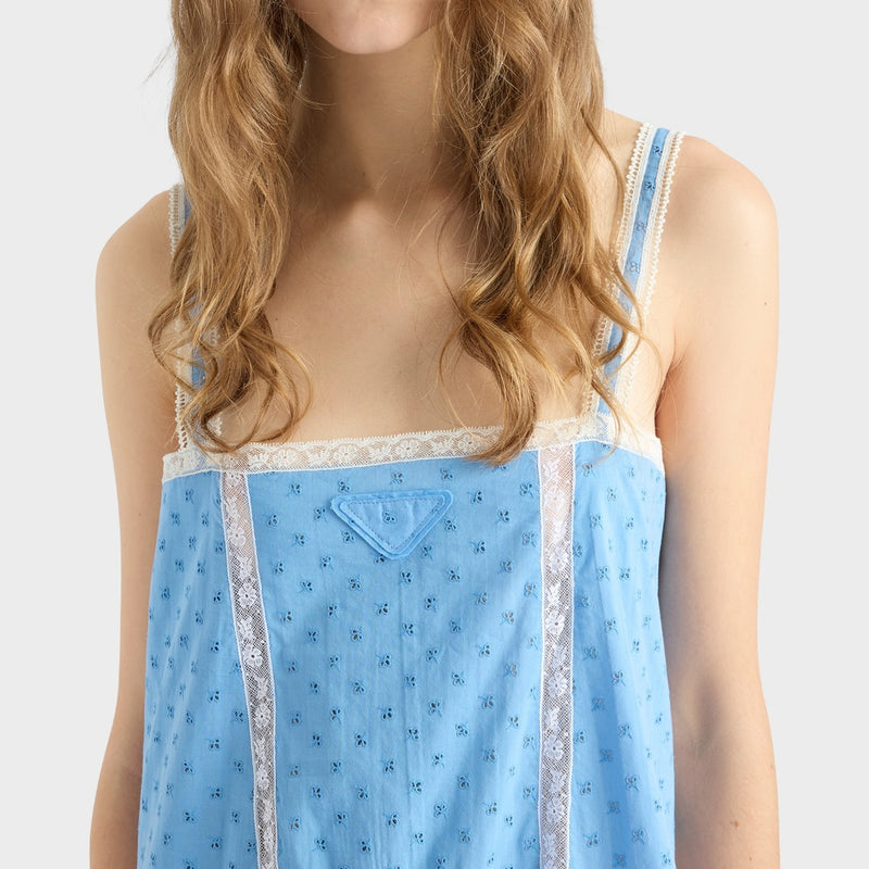 Eyelet lace mini-dress