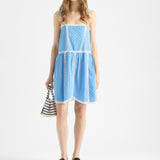 Eyelet lace mini-dress