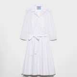 Pleated poplin shirt dress