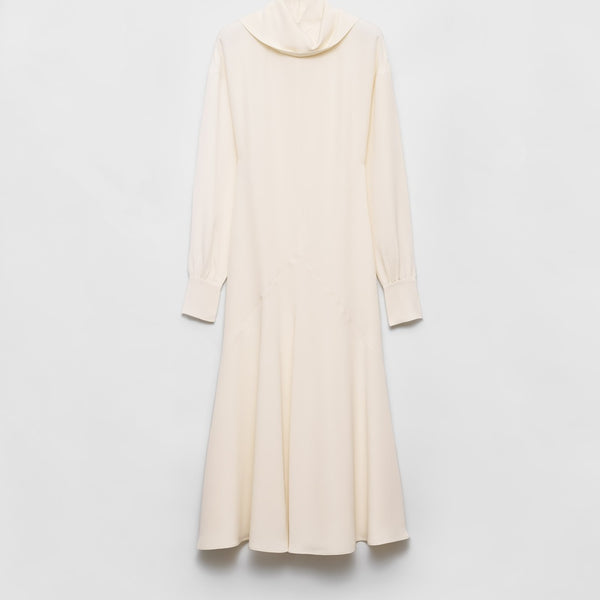 Silk broadcloth midi-dress