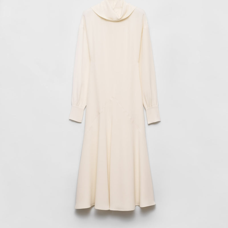 Silk broadcloth midi-dress