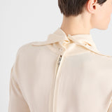 Silk broadcloth midi-dress