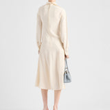 Silk broadcloth midi-dress