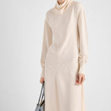 Silk broadcloth midi-dress