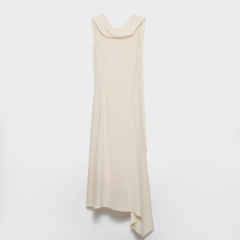 Asymmetrical satin crepe dress