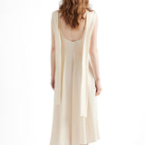 Asymmetrical satin crepe dress