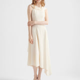 Asymmetrical satin crepe dress