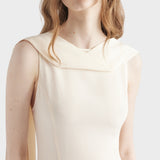 Asymmetrical satin crepe dress