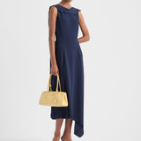 Asymmetrical satin crepe dress