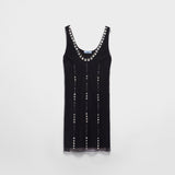 Embroidered tulle mini-dress