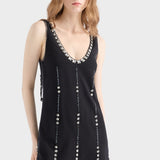 Embroidered tulle mini-dress