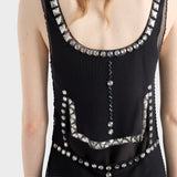 Embroidered tulle mini-dress