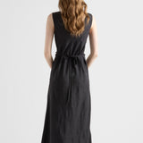 Embroidered vintage-effect habutai silk dress