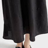 Embroidered vintage-effect habutai silk dress