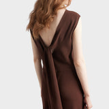 Satin crepe midi-dress