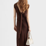 Satin crepe midi-dress