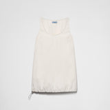 Sleeveless technical pongé mini-dress