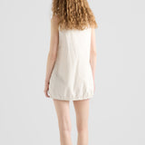 Sleeveless technical pongé mini-dress