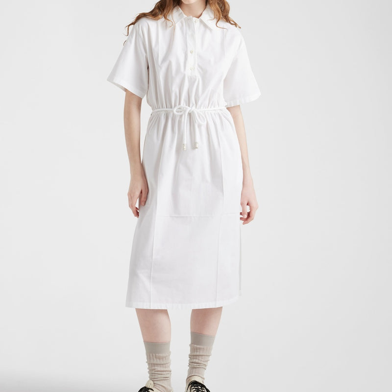 Poplin and satin dress