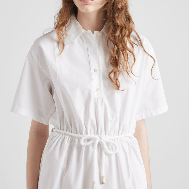 Poplin and satin dress