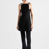 Embroidered cady mini-dress